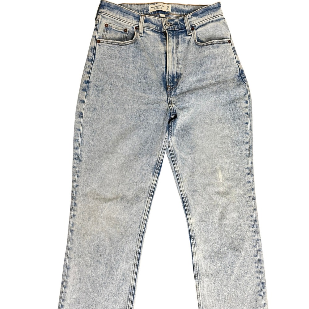 Abercrombie & Fitch Ultra High Rise Ankle Straight Jeans Light Wash Acid 26/2‎ - Picture 4 of 7
